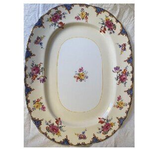 Vintage Aynsley "Wilton Blue" Oval Bone China Serving Platter